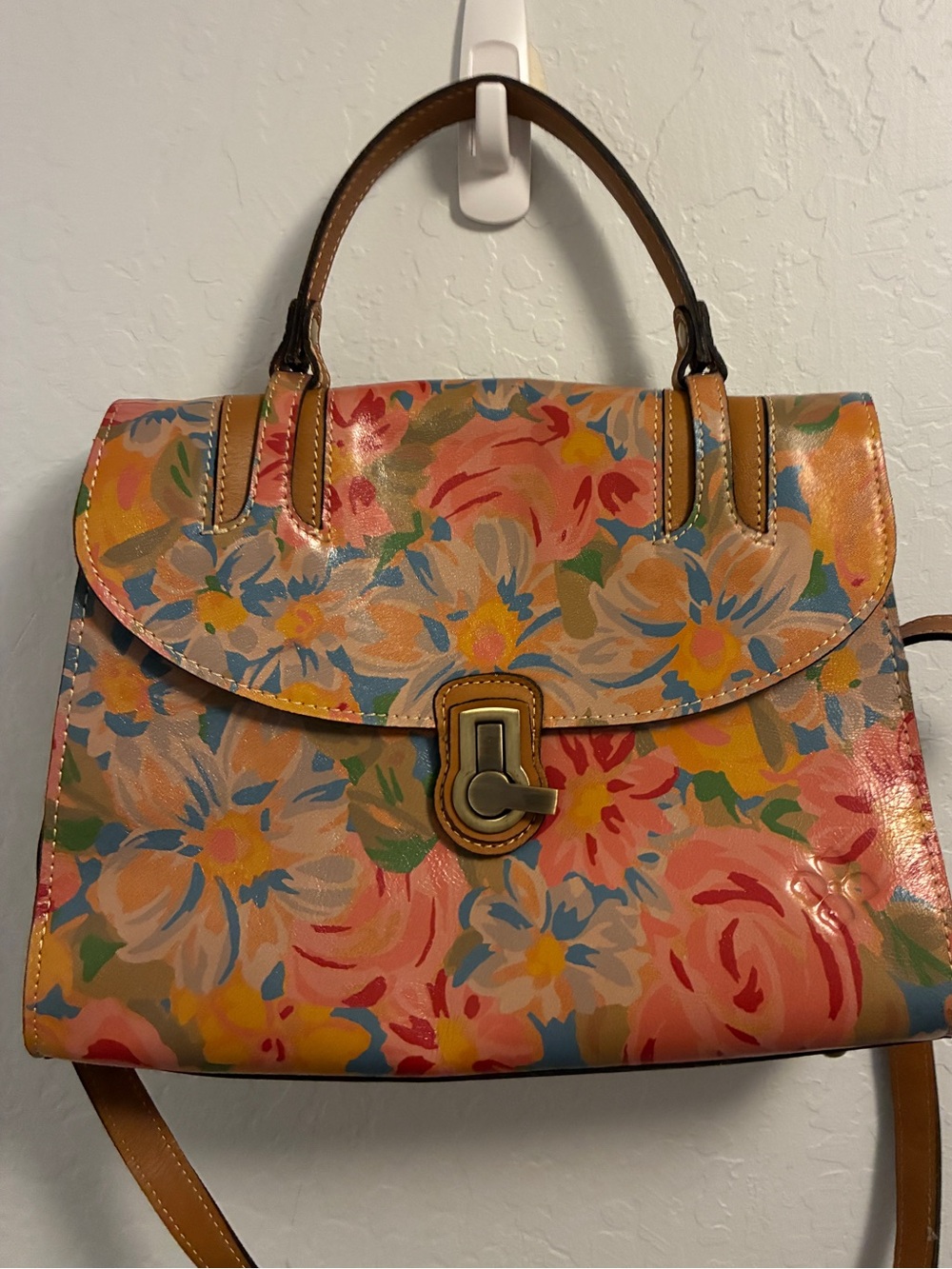 Patricia Nash Citrus Rose stintino Leather Top Handle Bag - Picture 2 of 11